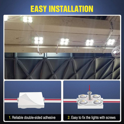 Nilight 40Leds Van Interior Light Kits 12V White Led Ceiling Lighting Kits for Truck Van RV Boats Caravans Trailers Lorries Ducato Transit ï¼ˆ10 Modulesï¼‰