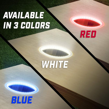 GoSports Cornhole Light Up LED Ring Kit 2pc Set - Compatible with All Cornhole Games - Blue
