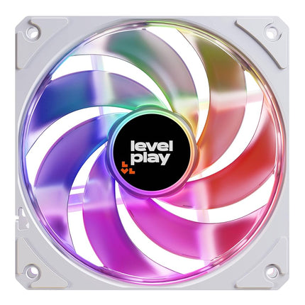 Levelplay CF120 ARGB 120mm PWM Fan 4-Pin Addressable-RGB 3-Pin Single Performance Fan (White)