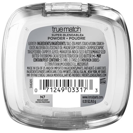 L'Oreal True Match Polvo Súper Difuminable, Bronceado Clásico N7, 0.30 Onzas