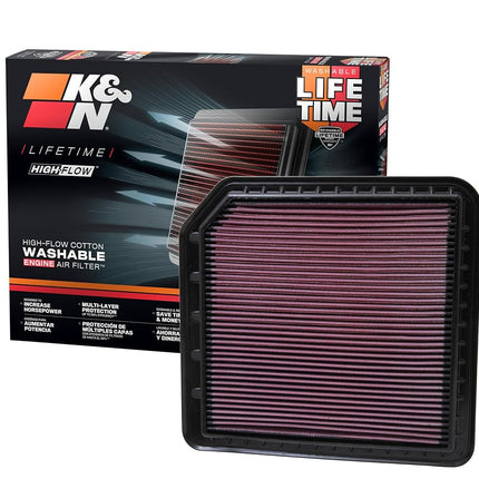 K&N Replacement air filter compatible with Infiniti QX56&QX80 5.6 2011-2016 / Nissan Armada 5.6 2017 (33-2456)