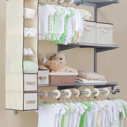 Delta Children Nursery Storage 48 Piece Set - Easy Storage/Organization Solution - Keeps Bedroom, Nursery & Closet Clean, Beige