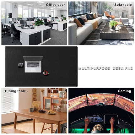 CENNBIE Leather Desk Pad, 51.2" x 31.4" Extra Large Leather Desk Mat Blotter Protector, Non-Slip Mouse Pad, Waterproof PU Leather Desk Mat on top of desks Large for Office and Home (Black)