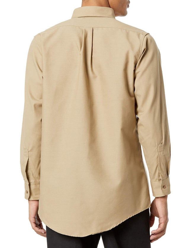 Red Kap Men's Poplin Dress Shirt, Khaki, Medium