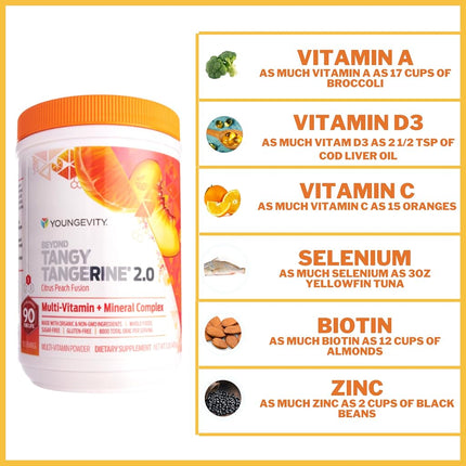 Beyond Tangy Tangerine 2.0 Infusion Agrumes Pêche en Poudre de Youngevity