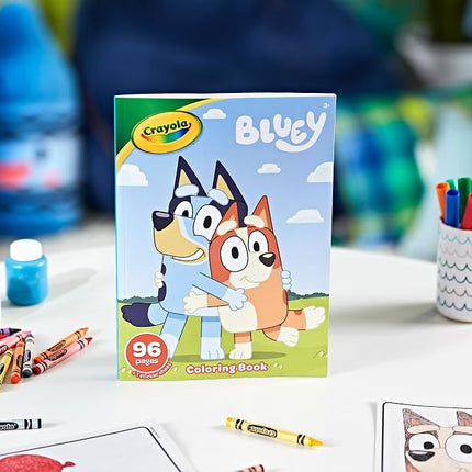 Crayola Bluey Coloring Book, Bluey Stickers Included, Gift for Girls & Boys, 96 Coloring Pages with Sticker Sheet