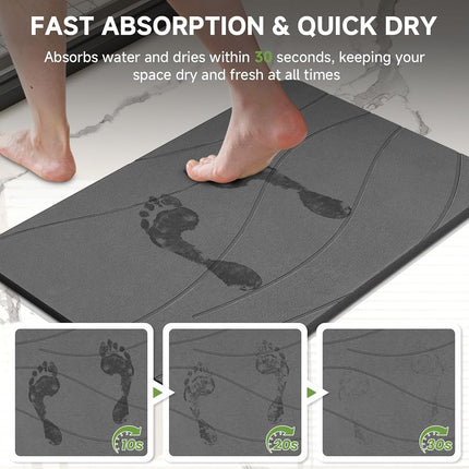 Alfombrilla de baño de piedra Liyarya, alfombrillas de baño de piedra para el baño, alfombrillas de baño antideslizantes absorbentes, alfombrilla de baño de tierra de diatomeas, secado rápido, 23.6 x 15.4