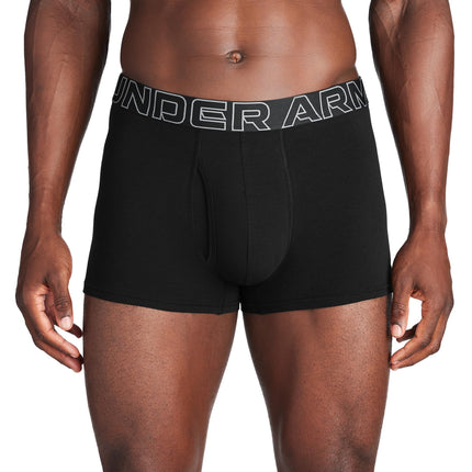 Under Armour Mens Performance Boxers 3 Baby Pack Underwear Black L