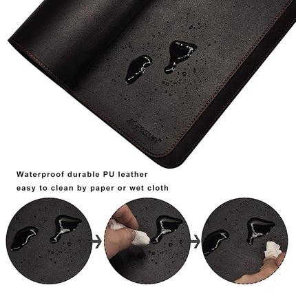 ZORESYN 4XL Oversized large Mouse Pads (140 x 60cm) - PU Leather Extended Large Gaming Mousepad Desk Mat - Nonslip Base and Waterproof Desktop Keyboard Extended Mouse Mat (Black, 4XL - Oversized)