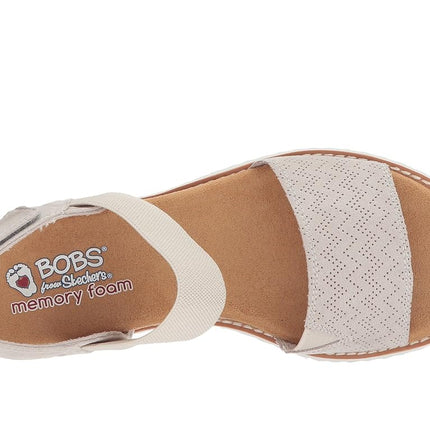 Skechers Women's BOBS Desert Kiss Ankle Strap Sandals, Off-White, 7 UK