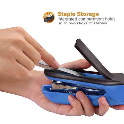 Bostitch Office Ascend 3 in 1 Stapler, 20 Sheet Capacity, Integrated Remover & Staple Storage, 420 Staples Included, Lightweight, Blue