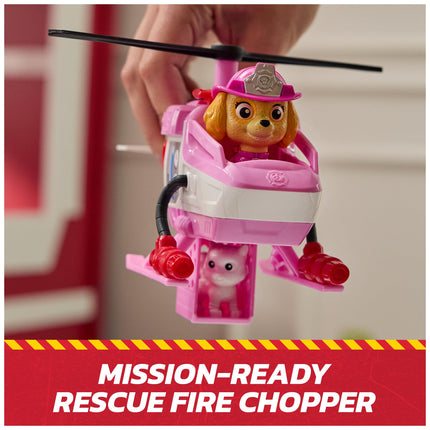 PAW Patrol Fire Rescue: Skye Rescue Fire Chopper with Action Figure, Kitty Friend & Toy Helicopter, Kids Toys for Boys & Girls Ages 3 and Up