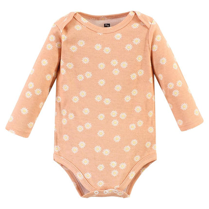 Hudson Baby unisex-baby, bodysuits de algodón de manga larga, Paz Amor Flores, Prematuro