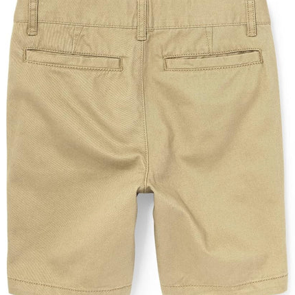 The Children's Place Baby Boys Chino Shorts, Flax/New Navy 2-Pack, 16