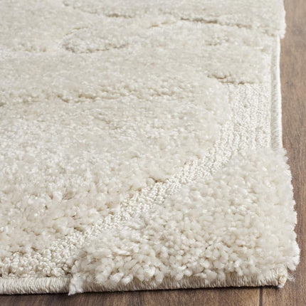 Tapis Safavieh 2,4 x 3 m – Collection Florida Shag – Grande taille – Crème et crème, motif volutes, ne perd pas ses poils et facile à nettoyer, poils épais et moelleux, idéal pour le salon, la chambre à coucher, la salle à manger (SG455-1111)