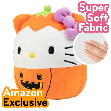 Squishmallows Original 20 cm Hello Kitty Citrouille d'Halloween - Peluche officielle Jazwares Citrouille d'Halloween - Peluche Sanrio douce et compressible à collectionner - Cadeau pour enfants, filles et garçons