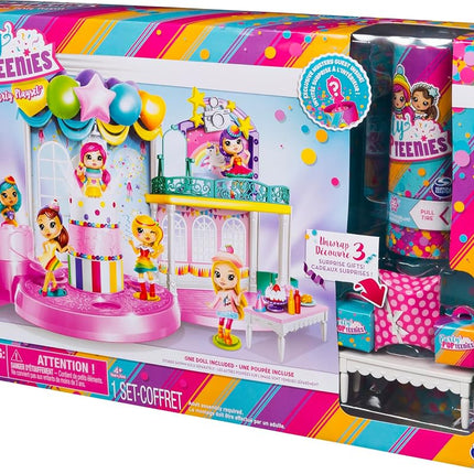 Party Popteenies - Poptastic Party Playset with Confetti, Exclusive Collectible Mini Doll and Accessories, for Ages 4 and Up
