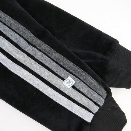 HonestBaby Velour Pullover Hoodie and Zip Front Sweatshirt and Jogger Sweatpants Set Baby, Toddler, Boys, Girls, Unisex, Black with Stripe, 7 Years, Black With Stripe, 7 Years