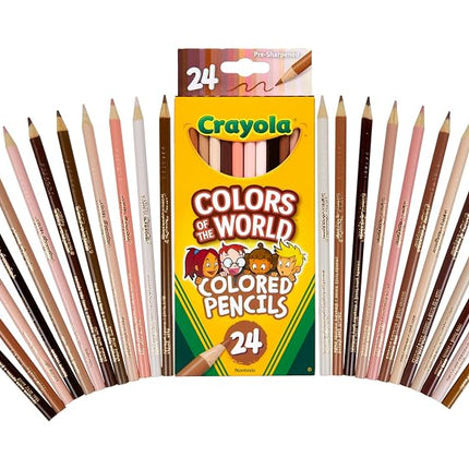 CRAYOLA Colours of the World Pencils - Assorted Colours (Pack of 24) | Colours That Represent Skin Tones from Around the World | Ideal for Kids Aged 3+