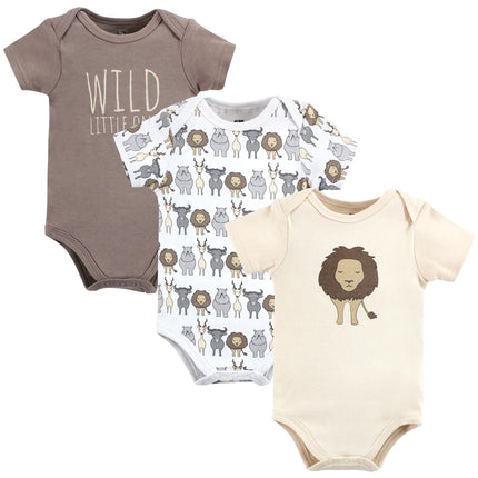 Hudson Baby Unisex Baby Cotton Bodysuits, Safari L