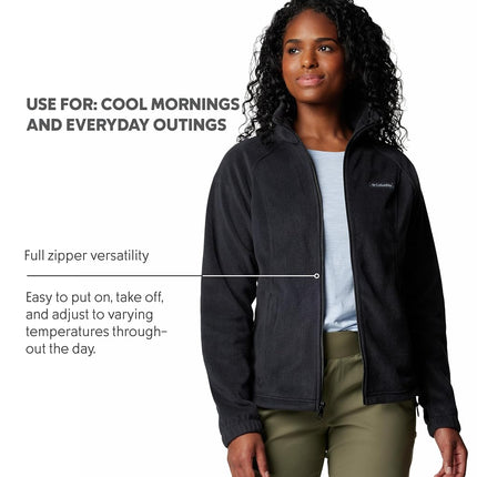 Columbia Women's Benton Springs Full Zip Fleece Jacket, Black, 3X