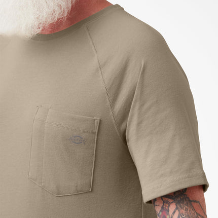 Camiseta de manga corta con bolsillo y refrigeración Dickies para hombre, color Desert Sand, talla grande