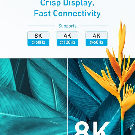 Anker HDMI Cable 8K@60Hz, 10FT Ultra HD 4K@120Hz HDMI Cord,48 Gbps Certified Ultra High-Speed,Compatible with PlayStation 5,Xbox,Samsung TVs,and More