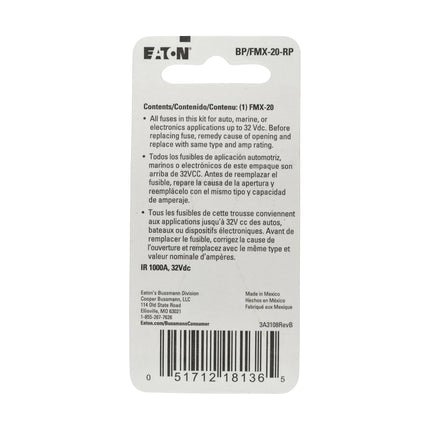 Bussmann (BP/FMX-20-RP) Blue 20 Amp Female Maxi Fuse