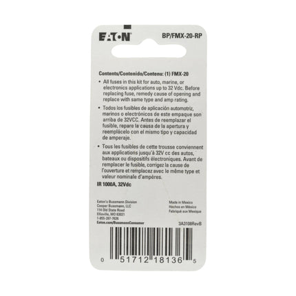 Bussmann (BP/FMX-20-RP) Blue 20 Amp Female Maxi Fuse
