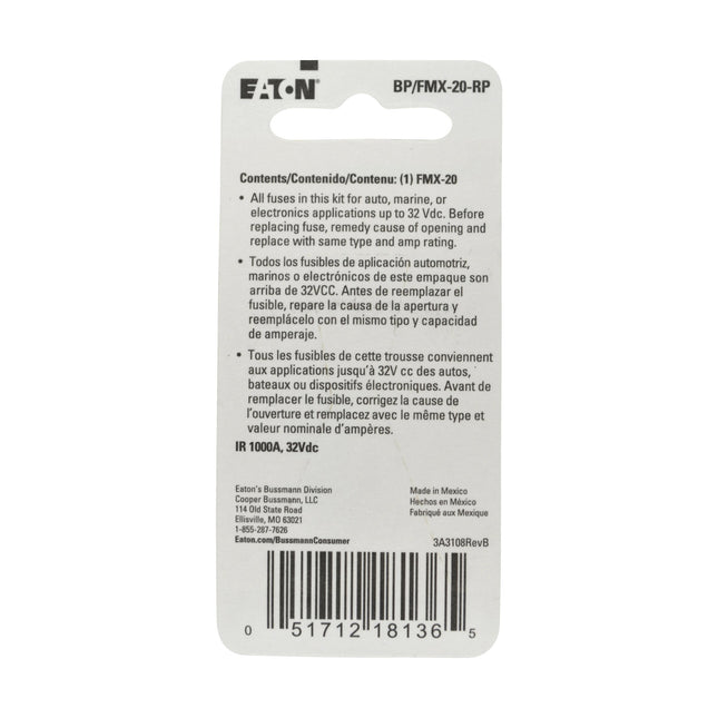 Bussmann (BP/FMX-20-RP) Blue 20 Amp Female Maxi Fuse