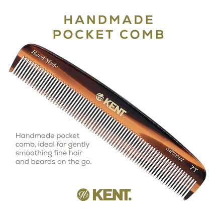 Kent Handmade Small Fine Toothed Pocket Hair Comb, 13.9 cm Length