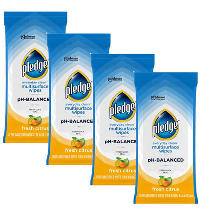 Pledge Multi Surface Everyday Wipes Fresh Citrus, 