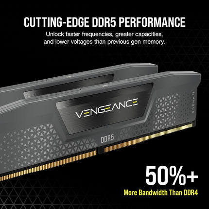 CORSAIR VENGEANCE DDR5 32GB (2x16GB) DDR5 Up to 6000MHz CL30 AMD EXPO Intel XMP iCUE Compatible Computer Memory – Grey (CMK32GX5M2B6000Z30)