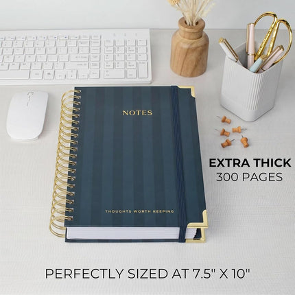 Aesthetic Thick Spiral Notebook With Tabs - Premium Journal For Women Size B5 - College Ruled Note Book With 300 Lined Pages and Dividers - Perfect For Writing And Staying Organized at Work or School