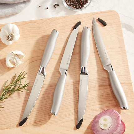 Zwilling J.A. Henckels 17501-004 International Modernist 4-pc Steak Knife Set Silver 4.5-Inch