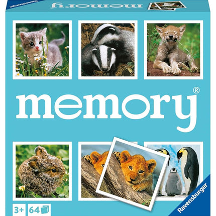 Ravensburger Animal Babies Memory Game - Matching Picture Snap Pairs For Kids Age 3 Years Up - Educational Todder Toy