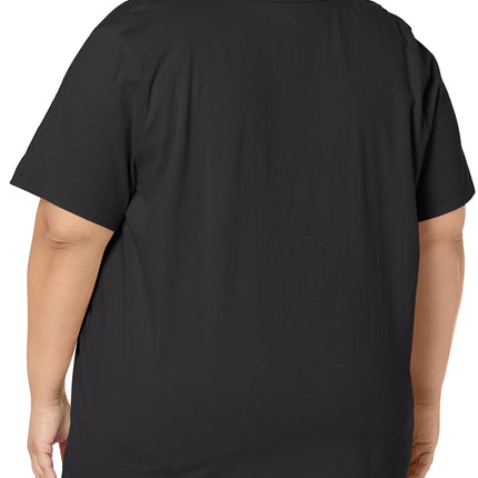 Dickies Camiseta con logo grueso de talla grande para mujer, Negro de punto, 1X