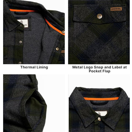 Legendary Whitetails Archer Flannel Thermal Lined Shirt Jacket for Men, Quilted Insulated Plaid Work Outerwear Coat, Balsam Shadow Plaid, Large Big Tall