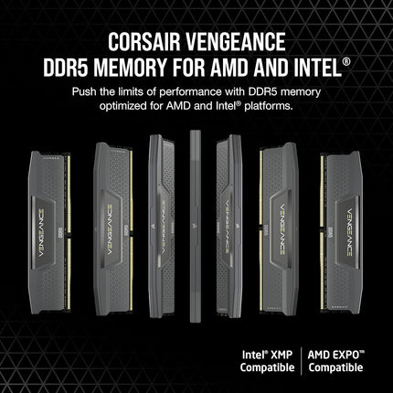 CORSAIR VENGEANCE DDR5 32GB (2x16GB) DDR5 Up to 6000MHz CL30 AMD EXPO Intel XMP iCUE Compatible Computer Memory – Grey (CMK32GX5M2B6000Z30)