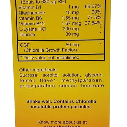 2 Cherifer Syrup Chlorella Growth Factor, Taurine & Lysine 240ml Each