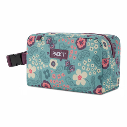 PackIt Freezable Small Insulated Snack Box, Butterfly Paisley, with EcoFreeze Technology (Built-in Ice Pack), Mini Cooler or Small Lunch Bag, for Fresh Snacks On the Go, for Work, Gym, or Travel