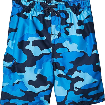 Kanu Surf Little Boys' Camo Swim Trunks, Navy, Medium (5/6)