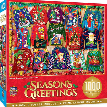 MasterPieces Puzzle de 1000 pièces pour adultes, famille ou enfants - Chandails de Noël - 48,9 x 67,9 cm - Entreprise familiale américaine de puzzles