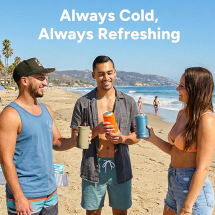 DUALIE 3 in 1 Insulated Can Cooler - Universal Size for 12 oz Cans, Slim Cans, and Bottles - 10+ Colors Available