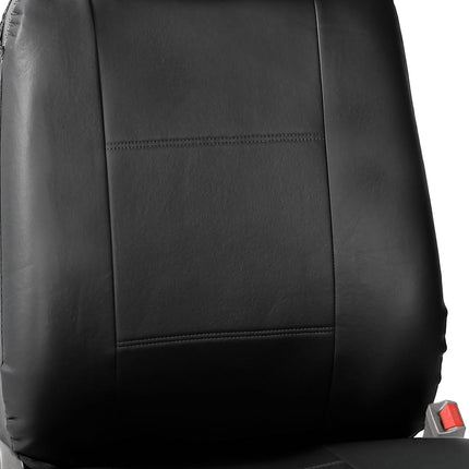 FH GROUP Front Set Faux Leather Car Seat Covers Low Back Seat with Removable Headrest, Universal Fit, Airbag Compatible Car Seat Cover for SUV, Van, Black