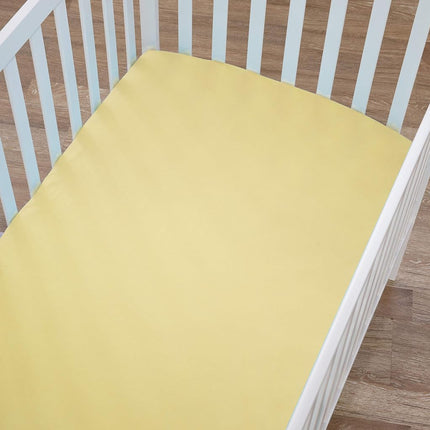 American Baby Company Supreme 100% Natural Cotton Jersey Knit Fitted Crib Sheet for Standard Crib and Toddler Mattresses, Maize, Soft Breathable, for Boys and Girls
