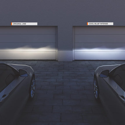 OSRAM COOL BLUE INTENSE H15, +20% more brightness, up to 3,700K, halogen headlight lamp, LED look, folding box (1 lamp), 64176CBN