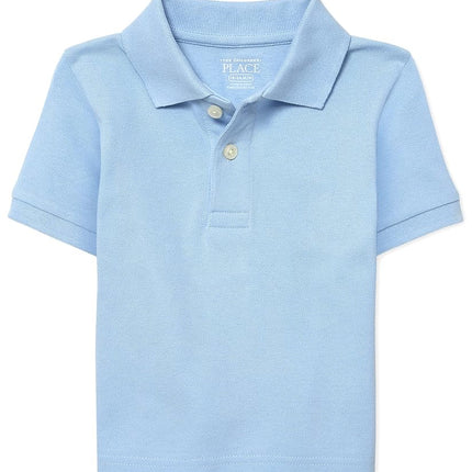 The Children's Place Baby Boys' and Toddler Short Sleeve Pique Polo School Uniform Shirt, Brook, S