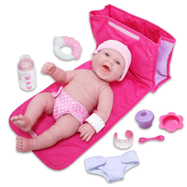 JC Toys 18332 La Newborn Baby Doll Gift Set, Pink 