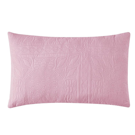 Hearth & Harbor 3-Piece Toddler Bedding Set � Soft, Breathable All-Season Quilt and Coverlet for Kids � Lightweight and Cozy Bedspread - Grid Weave - Baby Pink